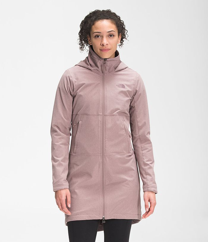 The North Face Womens Softshell Jacket Shelbe Raschel Parka Length With Hood 608LKYUBV - Light Purple